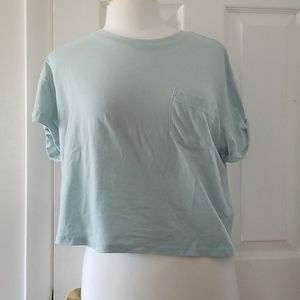 H&M basic Blue crop top